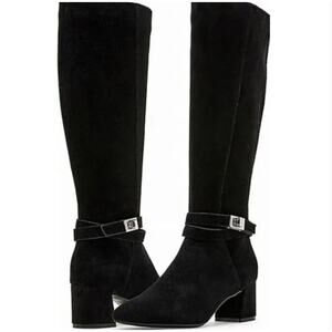 Blondo Ashley Tall Boots 11 Black Suede NWOT Waterproof Knee High Heel Riding